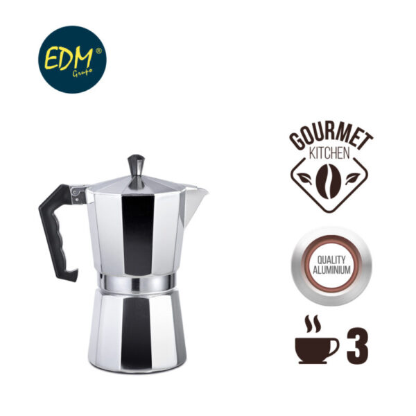 CAFETERA DE ALUMINIO - 3 TAZAS - EDM