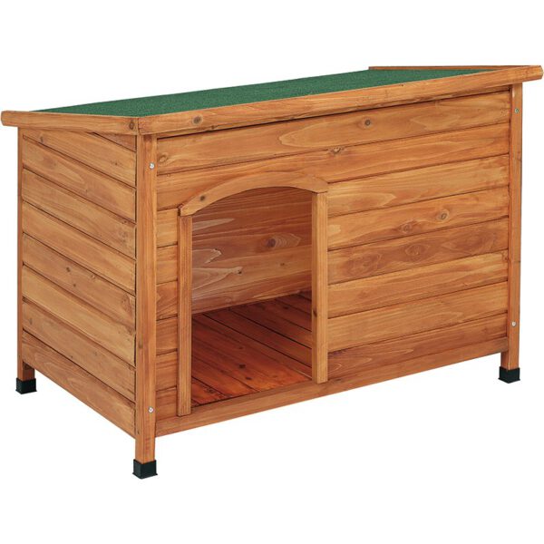 Caseta Madera para Perro Techo Plano