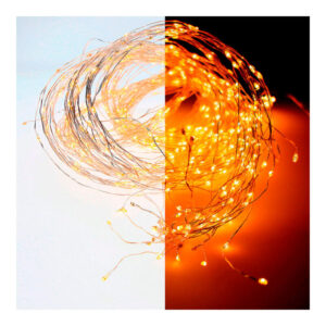GUIRNALDA MICRO LED 190CM 640 LEDS EFECTO FLASH LUZ CALIDA