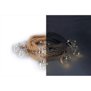 GUIRNALDA CUERDA YUTE CON BOMBILLAS 30 LEDS