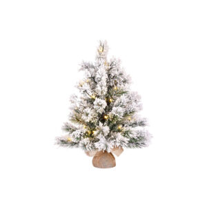 MINI ARBOL DE NAVIDAD EFECTO ESCARCHA CON LED INCLUIDA  60X41CM