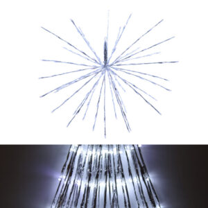 FIGURA LED CON PUNTAS EFECTO DESTELLO FIJO 70CM 160 LED BLANCO FRIO IP44