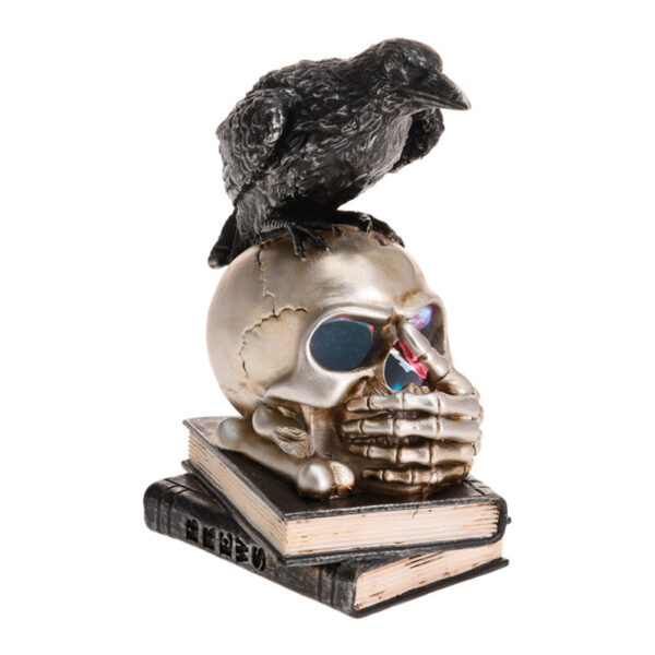FIGURA CALAVERA HALLOWEEN 15CM CON LUZ  A PILAS