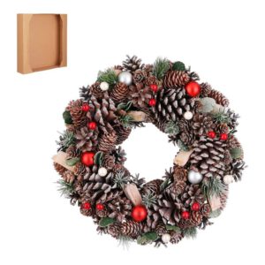 CORONA NAVIDEÑA CON PIÑAS DIAM.34CM